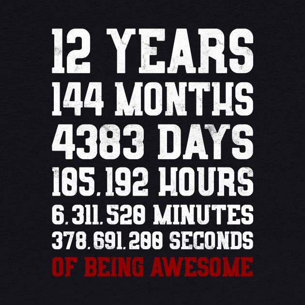 Kids 12 Years of being awesome Shirt 12th birthday Party by ELFEINHALB